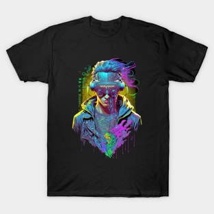 Neon Cyberpunk Hacker - V1.12 T-Shirt